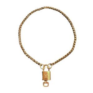 Authentic Louis Vuitton Padlock & Key #322 + Solid Brass Chain Upcycled Necklace